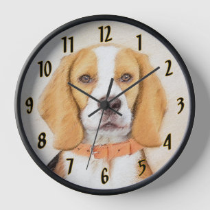 Horloge Beagle Hound Dog Peinture Animal Art original