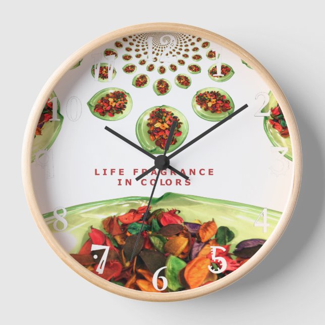 Horloge Beau design rose extraordinaire coloré (Recto)