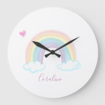 HORLOGE BÉBÉ ARC-EN-CIEL AQUARELLE