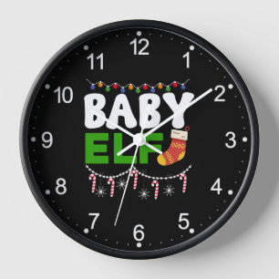 Horloge Bébé Elfe Noël Conception de vacances-84608
