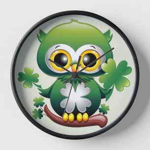 Horloge Bébé Hibou Mignon St Patrick Dessin Animé