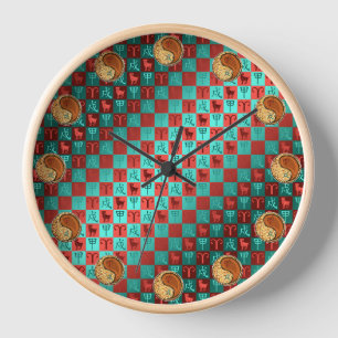 Horloge Bélier & Chien de Bois