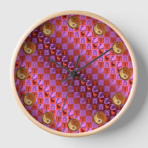 Horloge Bélier & Coq de Bois