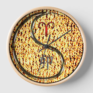 Horloge Bélier & Lapin de Feu