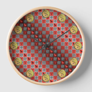 Horloge Bélier & Lapin Métal