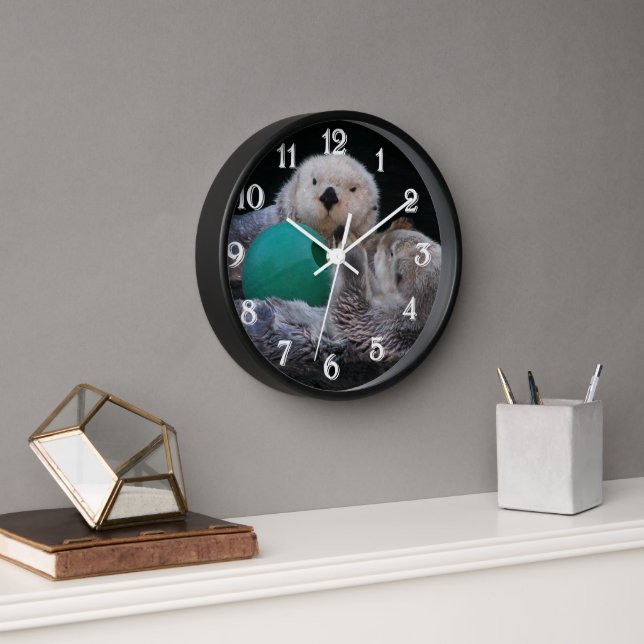 Horloge Belle Loutres de mer joueuses (Bureau)