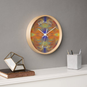 Horloge Belle Marbre Coloré Abstrait Liquéfié