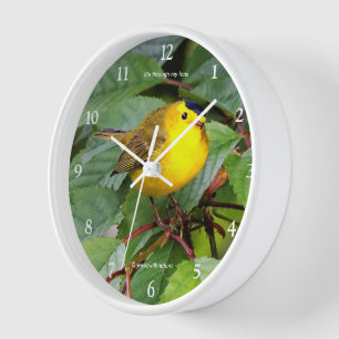 Horloge Belle Paruline Wilson dans Cherry Tree