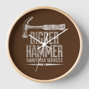 Horloge Biger Hammer Handyman Services White Gfx Brown BG
