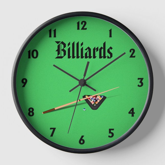 Horloge Billard billard billard billard bitume et boules (Recto)