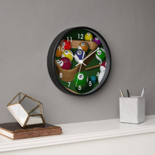 Horloge Billard, design coloré,