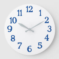 Horloge blanche avec chiffres bleus Grosse horloge