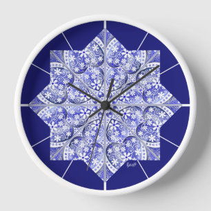 Horloge Bleu de dentelle en céramique de Grèce