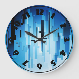 Horloge bleue d'art de technologie