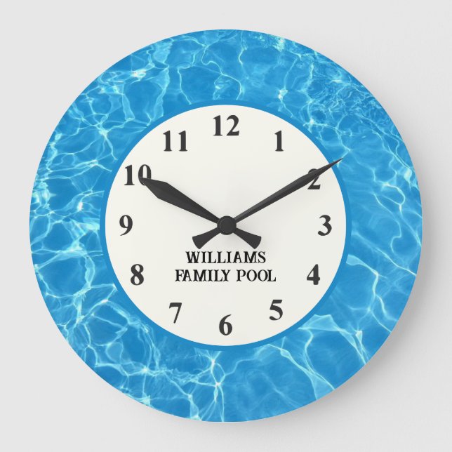 Horloge Bleue De La Piscine - Eau Mur Horloge (Recto)