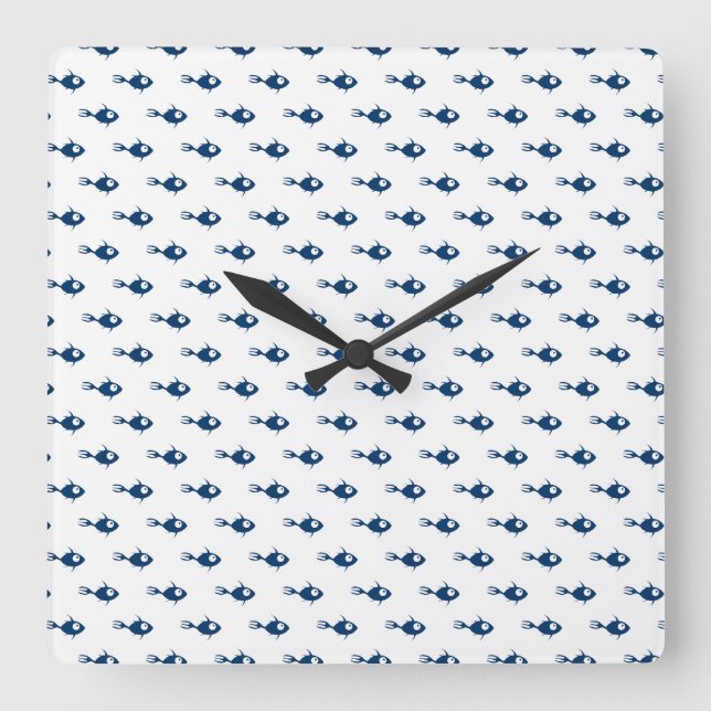 Horloge bleue du Motif de poisson (Recto)