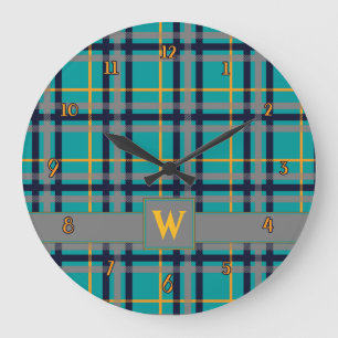 Horloge bleue et orange