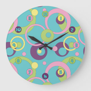 Horloge bleue funky Cercles