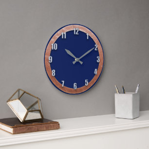 Horloge Bleue Marine Avec Nombres De Marbre