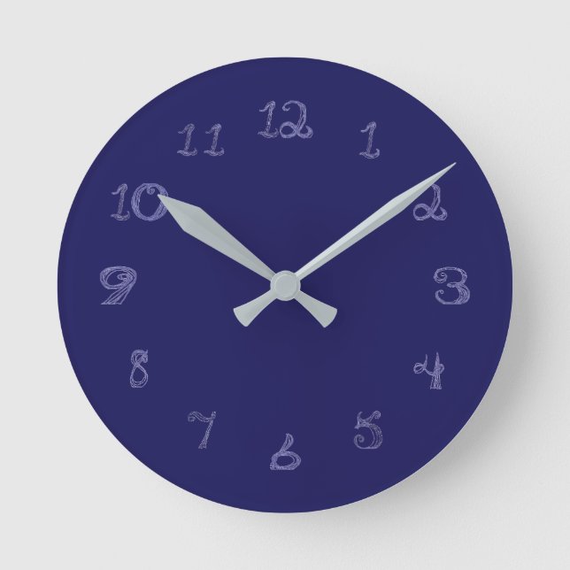 horloge bleue profonde avec numéros de police de t (Recto)