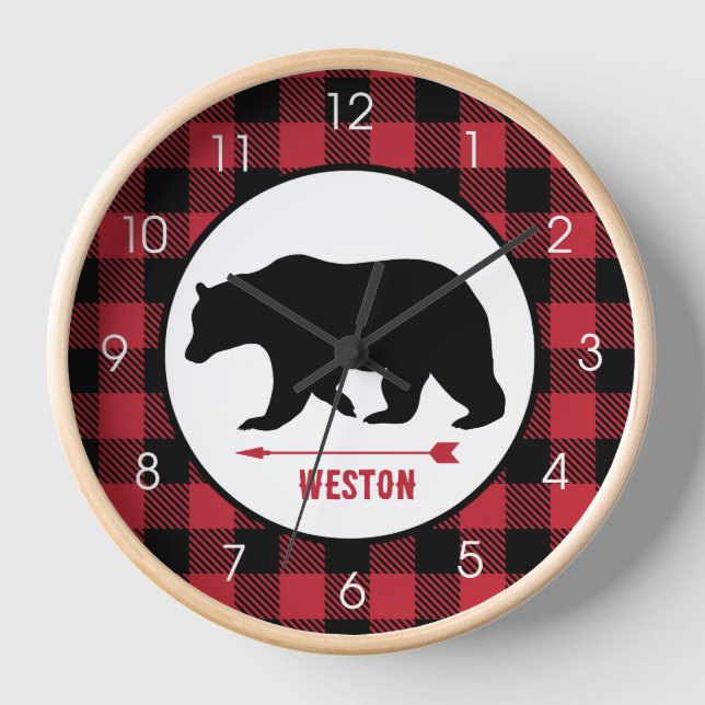 Horloge Boeuf noir rustique Lait de bison Plaid (Recto)