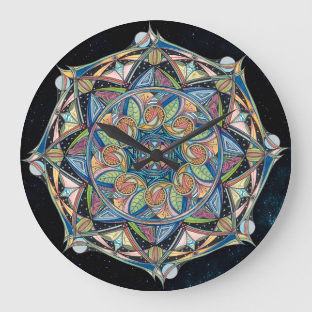 Horloge Boho Multicolor Mandala (Recto)