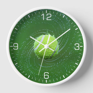 Horloge Boule de Tennis Jaune personnalisée