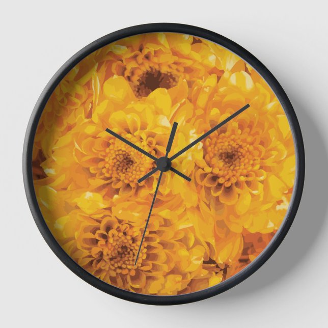 Horloge Bouquet Golden Chrysanthemum (Recto)