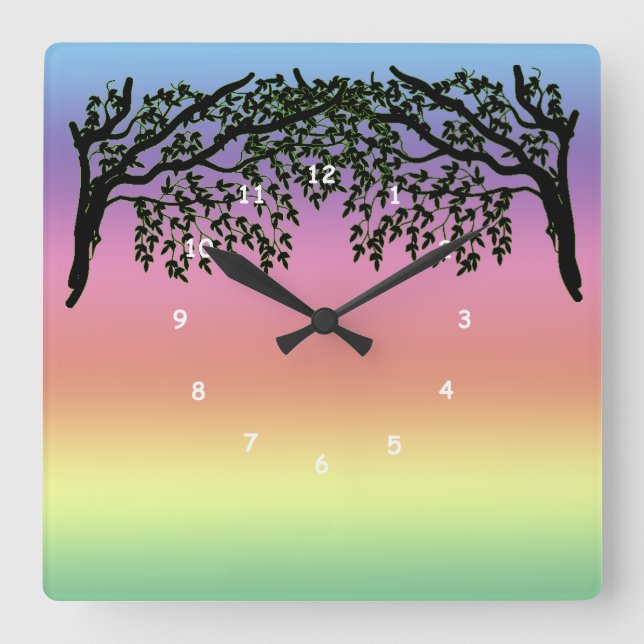 Horloge - Branches de plissement et arc-en-ciel (Recto)