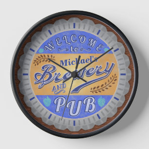 Horloge Brasserie Pub Personnalisé Bière Bouteille Casqu