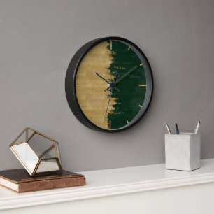 Horloge Brosses dorées modernes Peinture Abstraite
