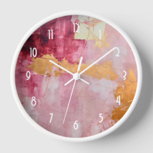 Horloge Brush artistique touche or et rose