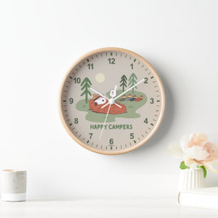 Horloge cacahuètes   Campeurs de couchage Snoopy & Woodsto