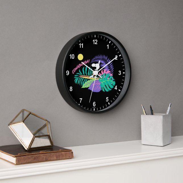 Horloge cacahuètes | Cowabunga Snoopy (Bureau)