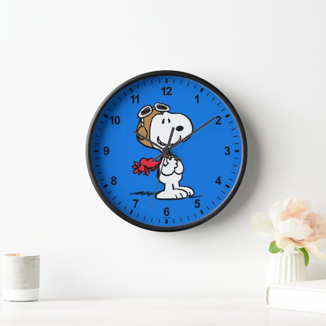Horloge cacahuètes | Snoopy L'As Volant (Maison)