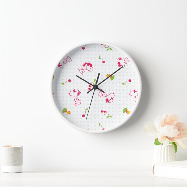 Horloge cacahuètes | Snoopy & Woodstock Cherry Motif (Maison)