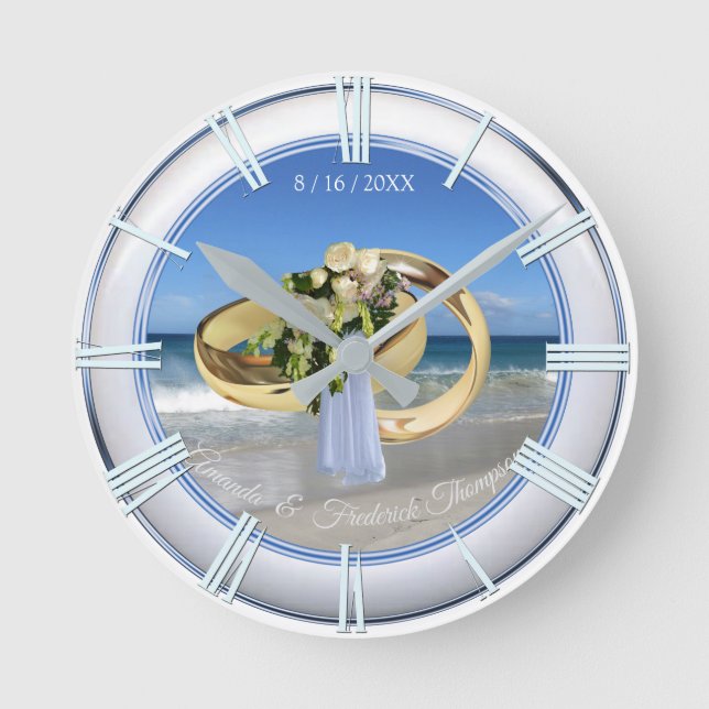 Horloge Cadeau De Mariage De Plage (Recto)
