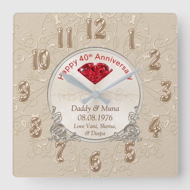 HORLOGE Cadeau du quarantième anniversaire du Mari (Recto)