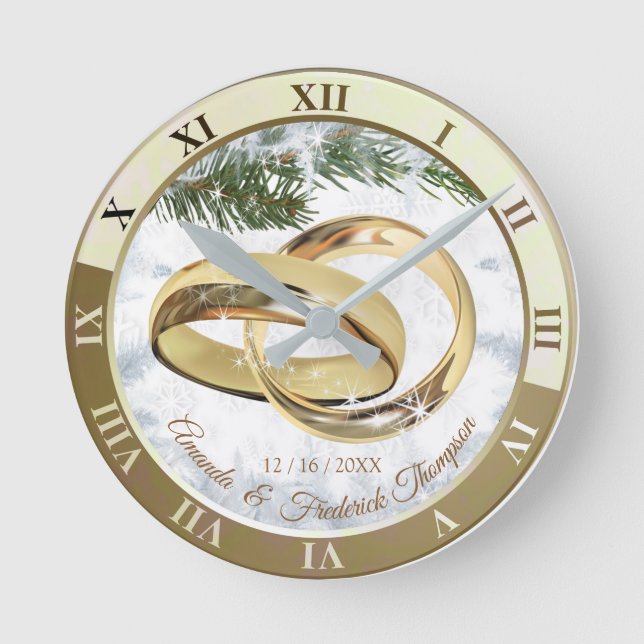 Horloge cadeau Mariage de Noël blanc (Recto)