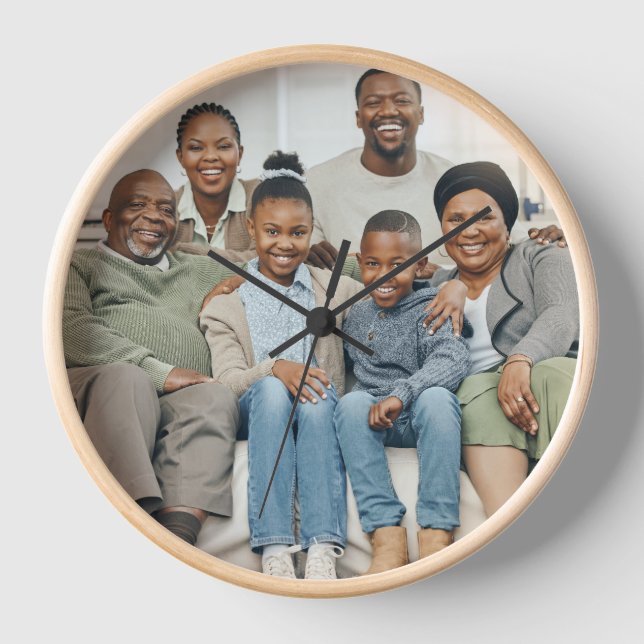 Horloge Cadeau simple et minimaliste de photo de famille e (Recto)