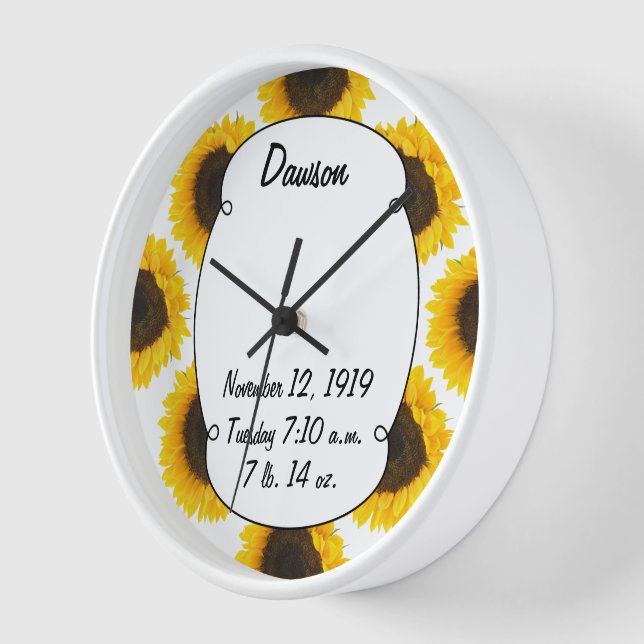 Horloge Cadeaux de tournesol (Angle)
