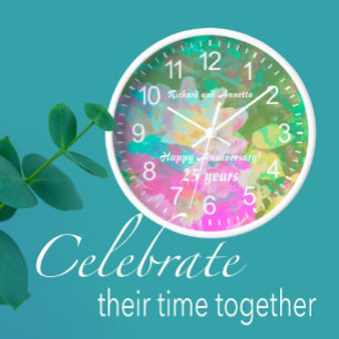 Horloge Cadran personnalisé Pastel Mon jardin de roses sec