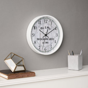 Horloge Cadre en bois personnalisé pour mariage rustique