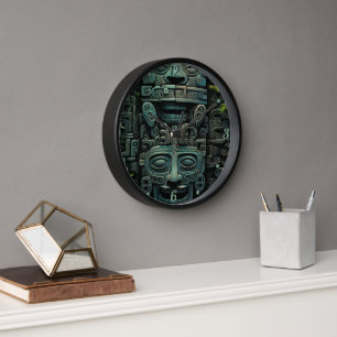 Horloge Cadre rond en bois noir