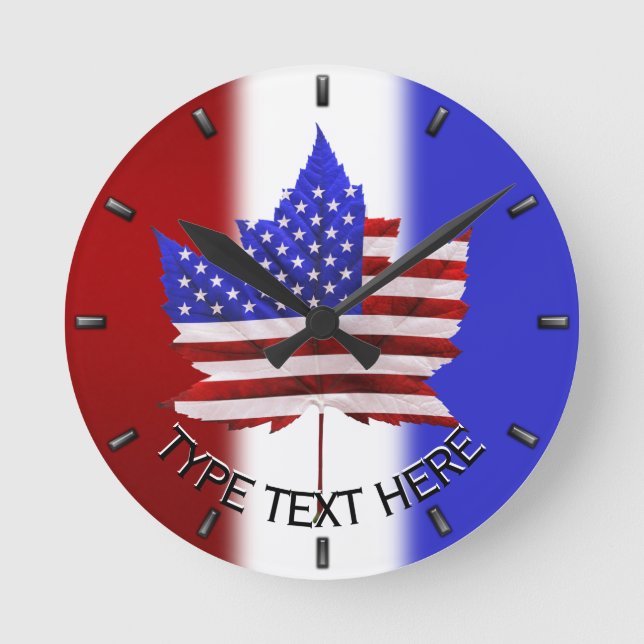 Horloge Canada USA Personnalisée Horloge murale du (Recto)