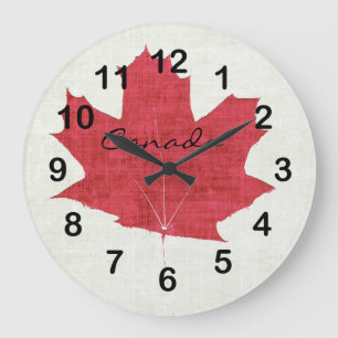 horloge canadienne rouge de feuille d'érable