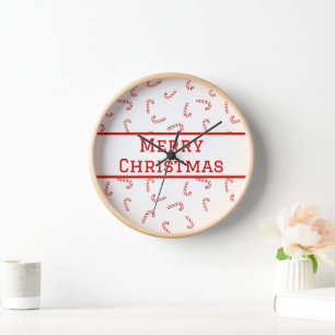 Horloge Canne de Noël personnalisée Noël