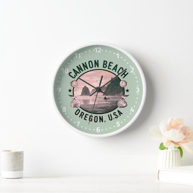 Horloge Cannon Beach Retro Vignette (Maison)