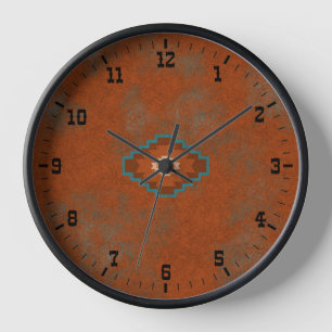 Horloge Canyons du Sud-Ouest Mesa Géométrique Vieil Ouest