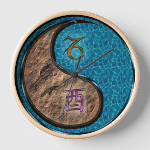Horloge Capricorne & Coq d'Eau